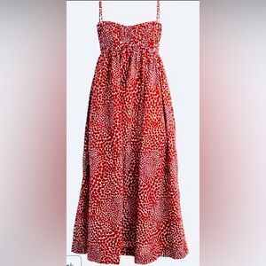 Sold out empire waist strawberry print J Crew dress. New with tags.